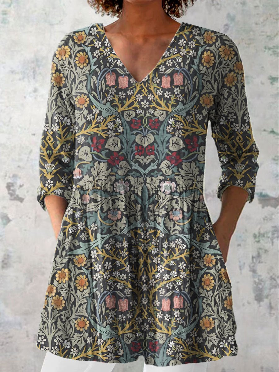 Women's Art Iris Floral Blouse