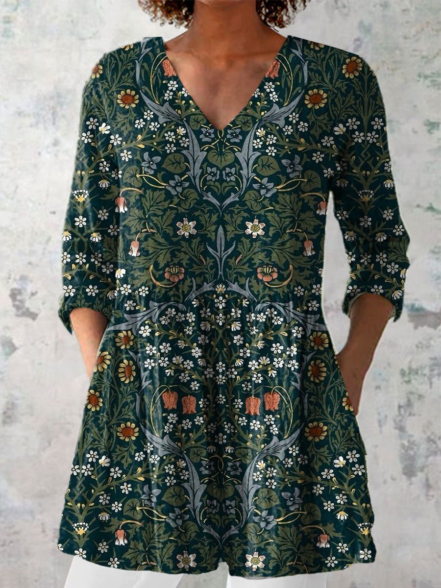 Women's Art Iris Floral Blouse